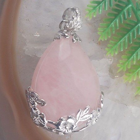 LOT de 2 pièces : collier QUARTZ ROSE - prix réduit