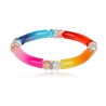 Bracelet coloré strass en résine perlée - Stretch