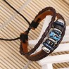 Bracelet cuir UNISEXE avec déco mode : réglable
