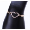 Bracelet fantaisie avec son cœur central en strass