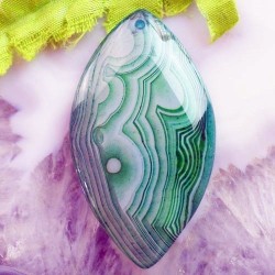 Pendentif AGATE VERTE VEINEE