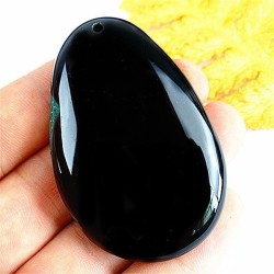 Pendentif AGATE VERTE ET NOIRE superbe monté avec un anneau