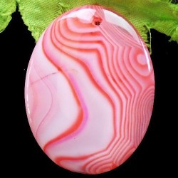 Pendentif AGATE ROUGE / ROSE superbe monté avec un anneau