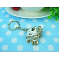  porte-clés "CARROSSE BLANC" strass. Porte-Bonheur||Bijou de sac