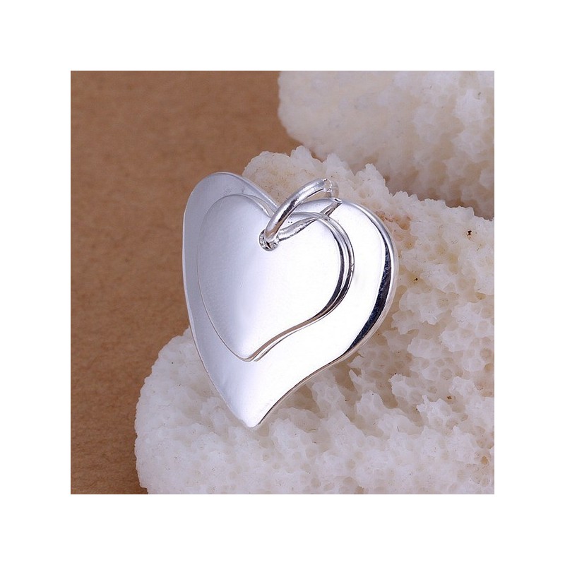 Il est arrivé !!! Très joli pendentif coeur superposés - argent .925