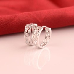 Plaqué Or blanc 14Ct - Boucles d'oreilles ajourées