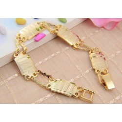 Plaqué Or 18ct. Bracelet 5 plaquettes gourmett